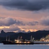 Fiji, Suva, harbour, sunset