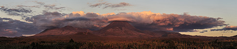 Neuseeland, Tongariro Sonnenuntergang, Panorama