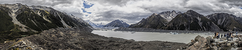 New Zealand, Southern Alps, Tasman Glacier panorama