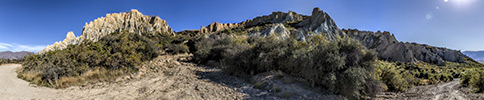 New Zealand, Southern Alps, Clay Cliffs Panorama