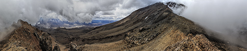 Neuseeland, Ruapehu volcano, crater panorama