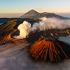 Drohnenfoto Sonnenaufgang Bromo Semeru Tengger