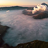 Tengger caldera sunrise drone image