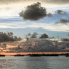 Fiji, Suva, harbour, sunset