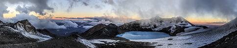 New Zealand, Ruapehu volcano, crater panorama