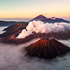 Drohnenfoto Sonnenaufgang Bromo Semeru Tengger