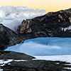 New Zealand, Ruapehu volcano, crater lake