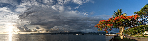 Fiji, Suva, harbour panorama