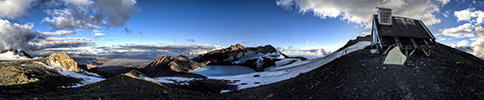 New Zealand, Ruapehu volcano, crater panorama