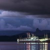 Fiji, Suva, harbour, sunset