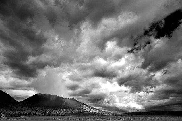 Tavurvur in Black and White